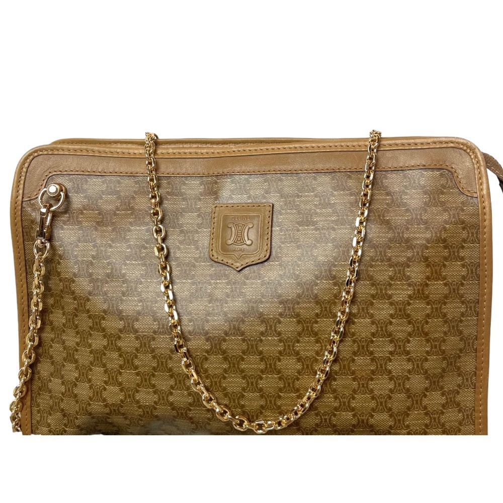 CELINE MACADAM PATTERN CLUTCH CONVERSION TO CROSSBODY BAG